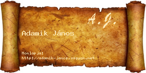 Adamik János névjegykártya