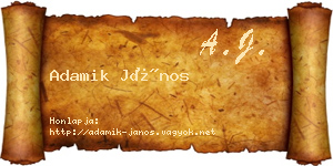 Adamik János névjegykártya