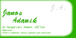 janos adamik business card